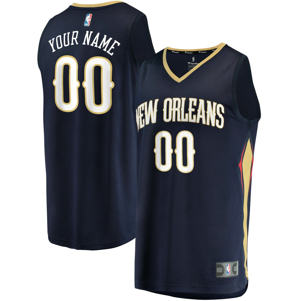 New Orleans Pelicans Fast Break Custom Replica Jersey Navy - Icon Edition | Fanatics cheap