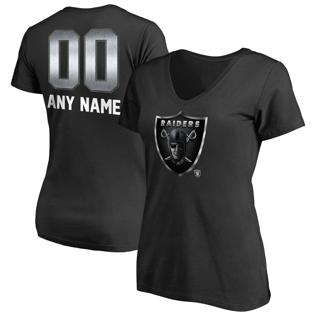 NFL Las Vegas Raiders Women's Personalized Midnight Mascot T-Shirt