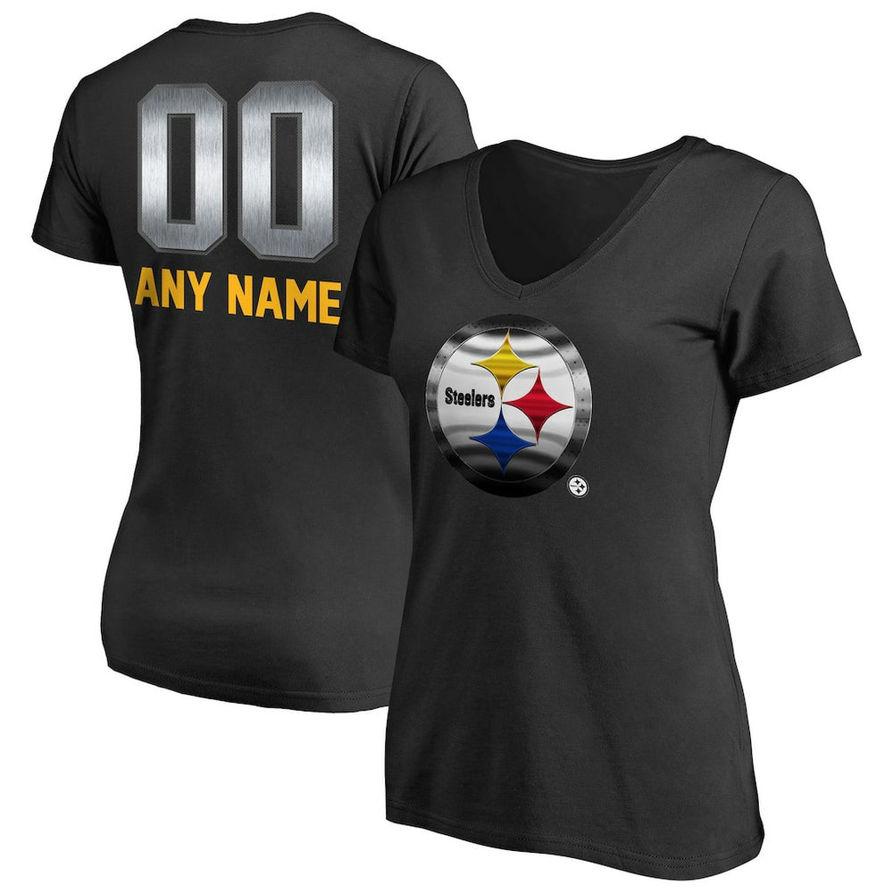 NFL Pittsburgh Steelers Women's Personalized Midnight Mascot T-Shirt