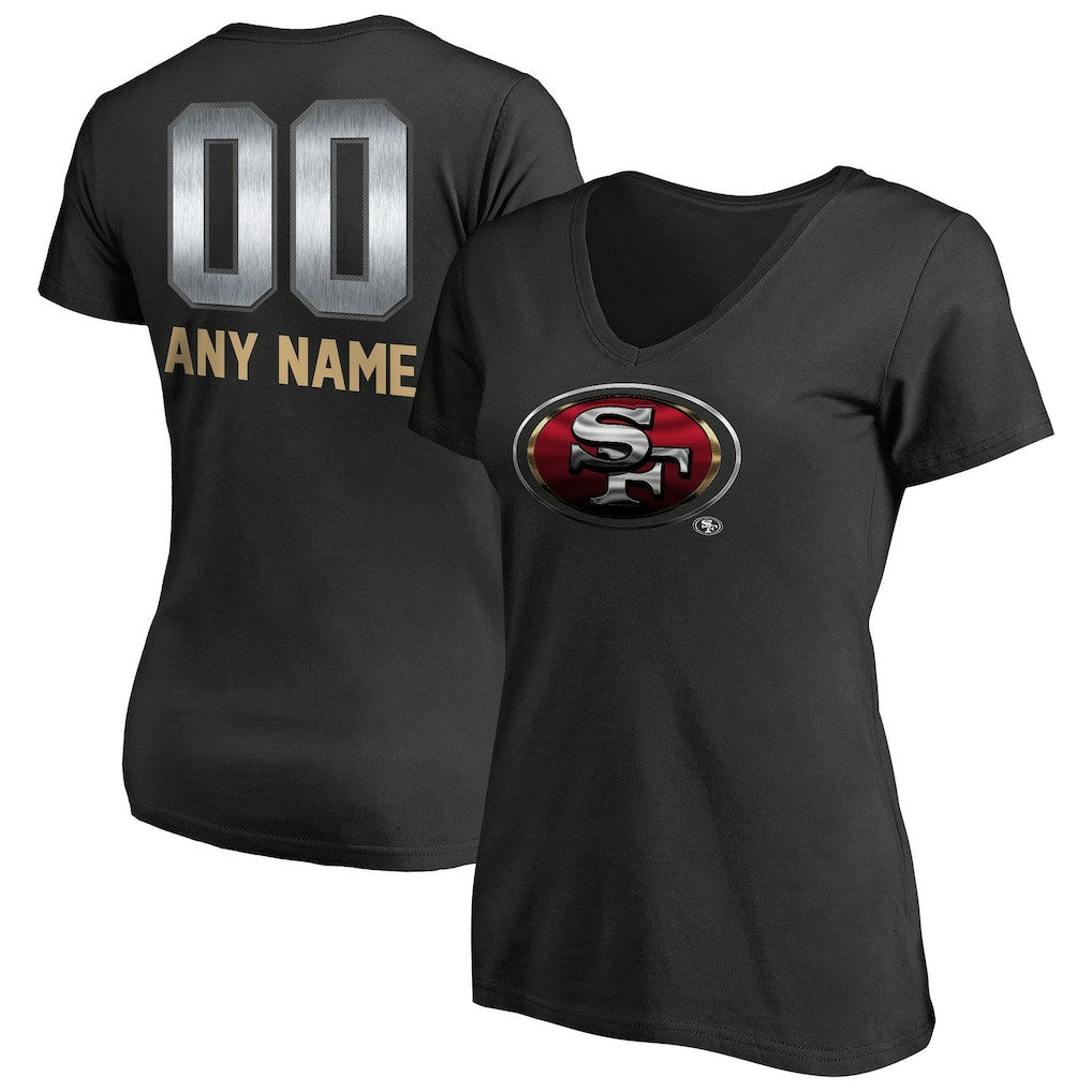 NFL San Francisco 49ers Women's Personalized Midnight Mascot T-Shirt