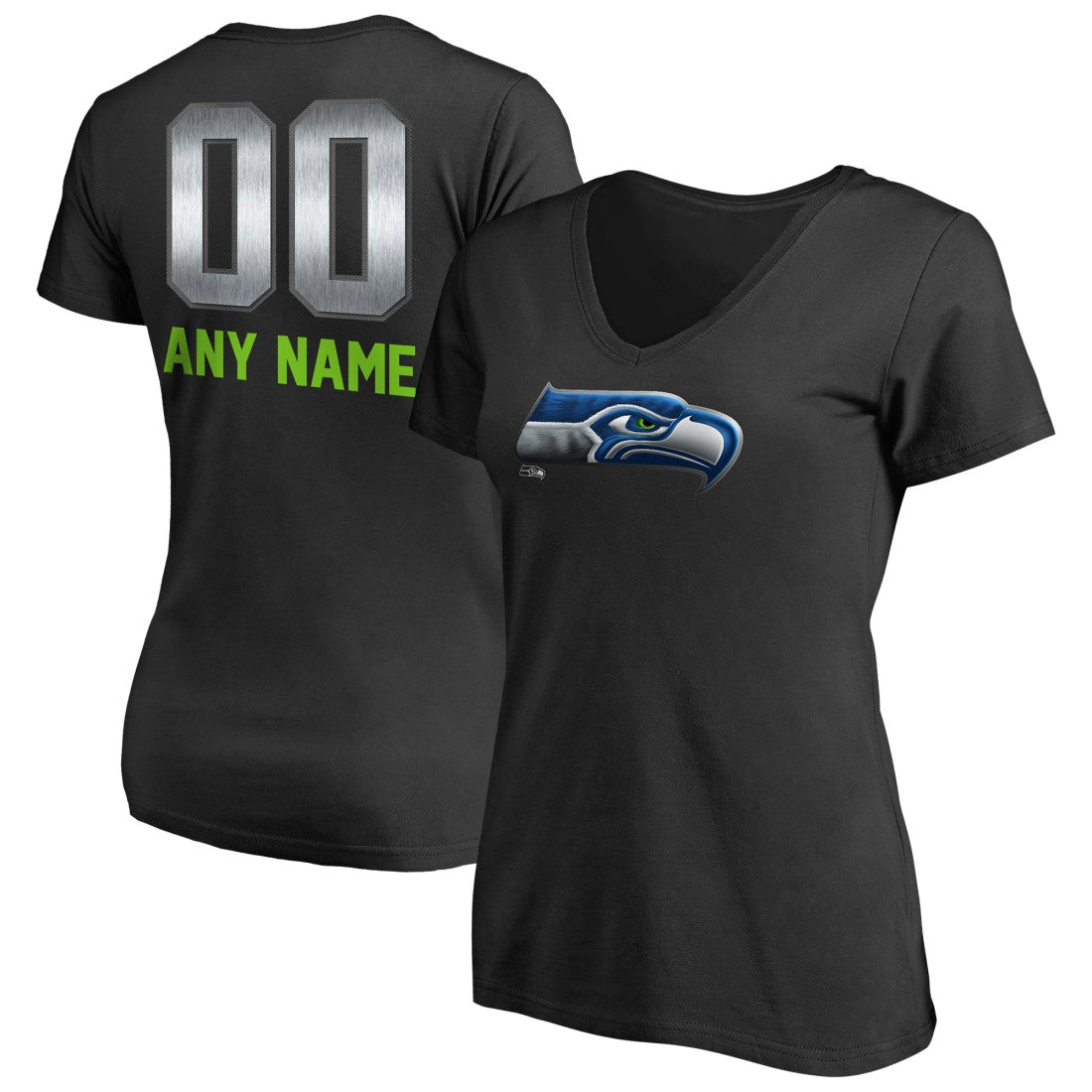 NFL Seattle Seahawks Women's Personalized Midnight Mascot T-Shirt
