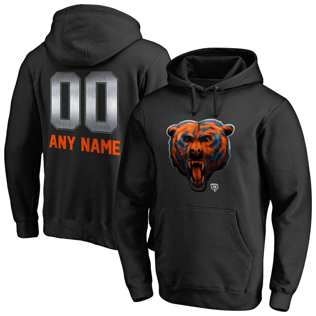 NFL Chicago Bears Personalized Midnight Mascot Pullover Hoodie