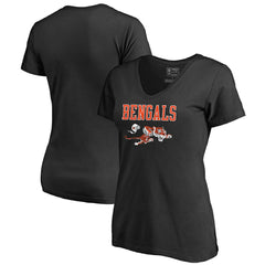 NFL Cincinnati Bengals Women's Vintage Team Lockup V-Neck T-Shirt