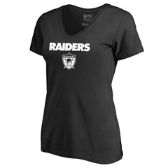 NFL Las Vegas Raiders Women's Vintage Team Lockup V-Neck T-Shirt