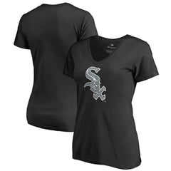 Chicago White Sox Women's Static Logo V-Neck T-Shirt - Black