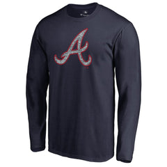Atlanta Braves Static Logo Long Sleeve T-Shirt - Navy