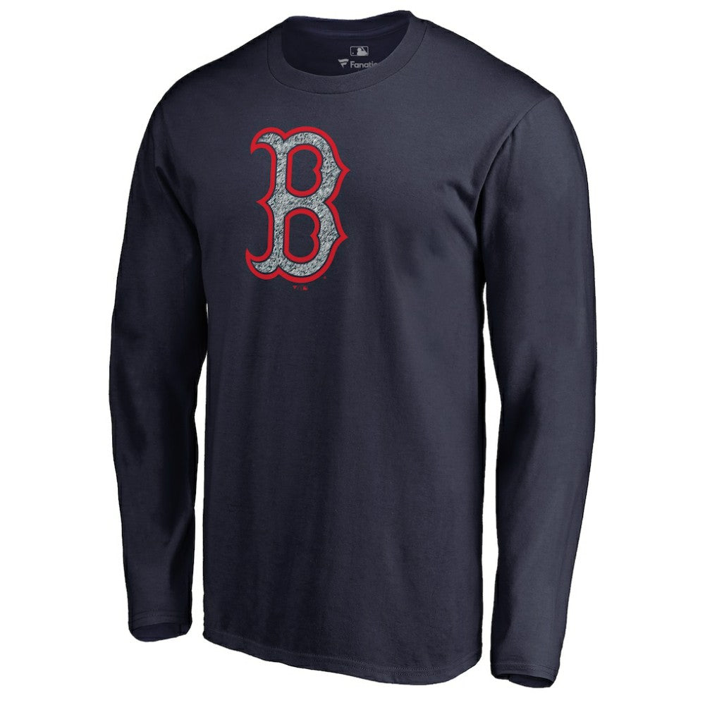 Boston Red Sox Static Logo Long Sleeve T-Shirt - Navy