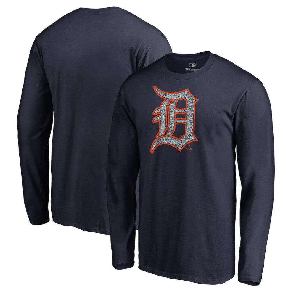 Detroit Tigers Static Logo Long Sleeve T-Shirt - Navy