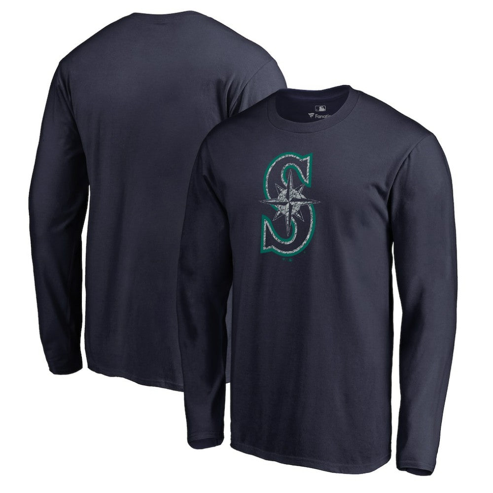 Seattle Mariners Static Logo Long Sleeve T-Shirt - Navy