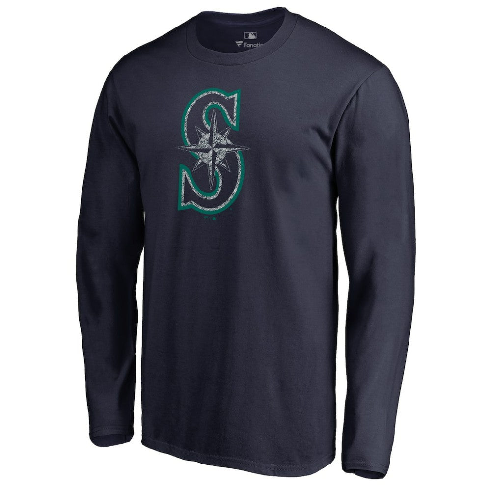 Seattle Mariners Static Logo Long Sleeve T-Shirt - Navy
