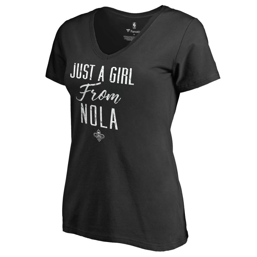 New Orleans Pelicans Women's Just a Girl V-Neck T-Shirt - Black outlet