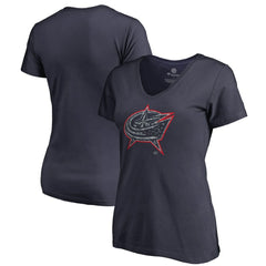 Columbus Blue Jackets Women's Static Logo V-Neck T-Shirt