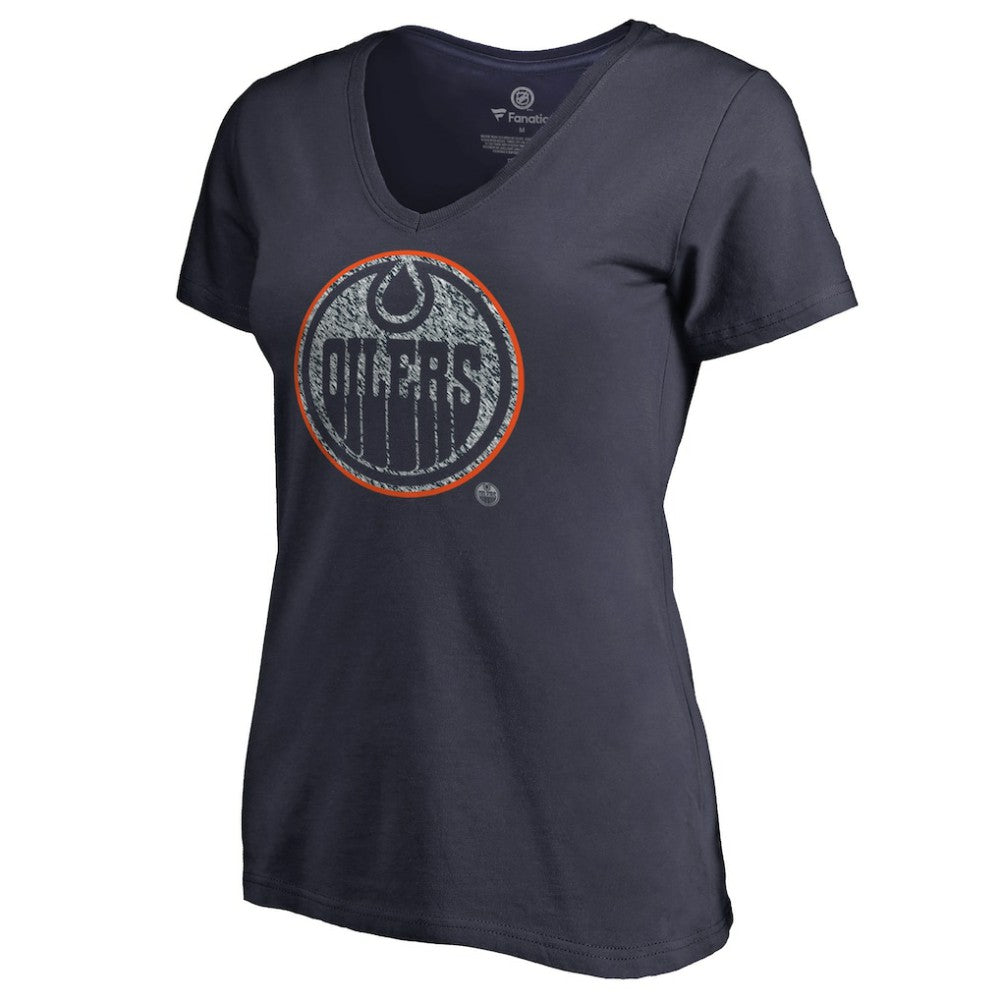 Edmonton Oilers Women's Static Logo V-Neck T-Shirt