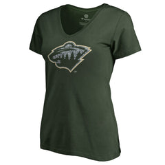 Minnesota Wild Women's Static Logo V-Neck T-Shirt