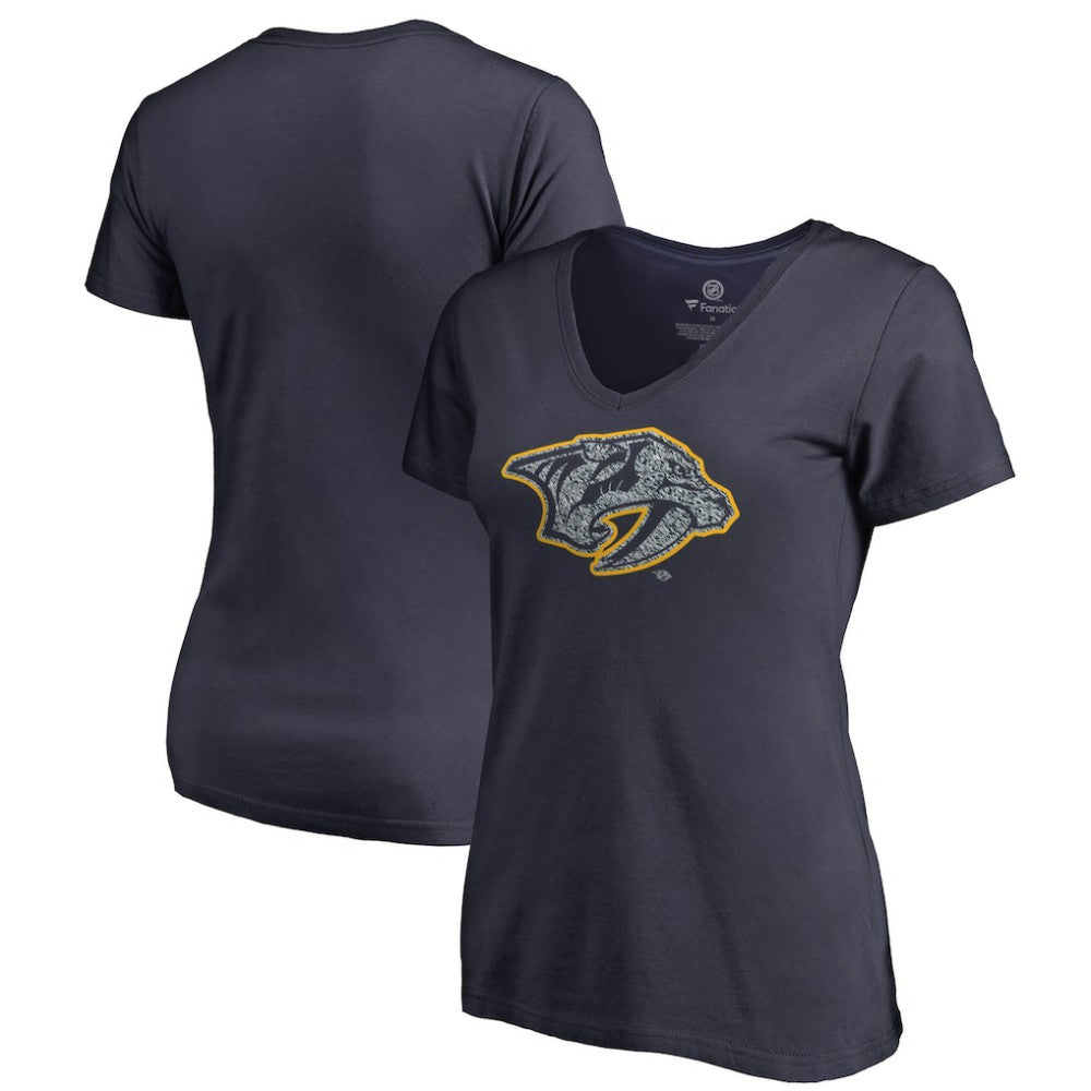 Nashville Predators Women's Static Logo V-Neck T-Shirt