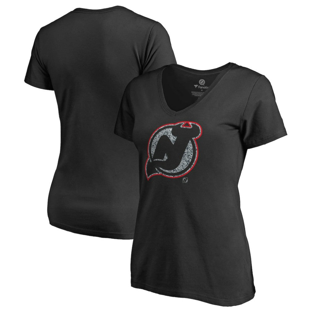 New Jersey Devils Women's Static Logo V-Neck T-Shirt