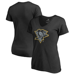 Pittsburgh Penguins Women's Static Logo V-Neck T-Shirt