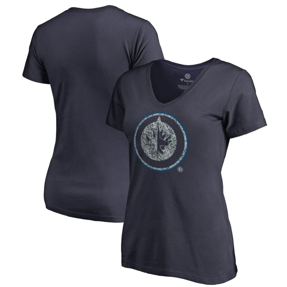 Winnipeg Jets Women's Static Logo V-Neck T-Shirt