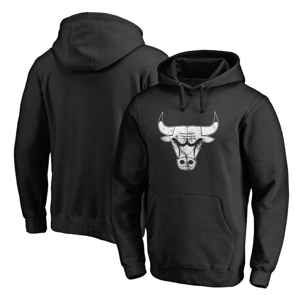 Chicago Bulls Marble Logo Pullover Hoodie - Black discount