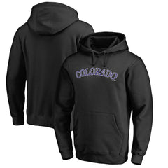 Colorado Rockies Official Wordmark Fitted Pullover Hoodie - Black