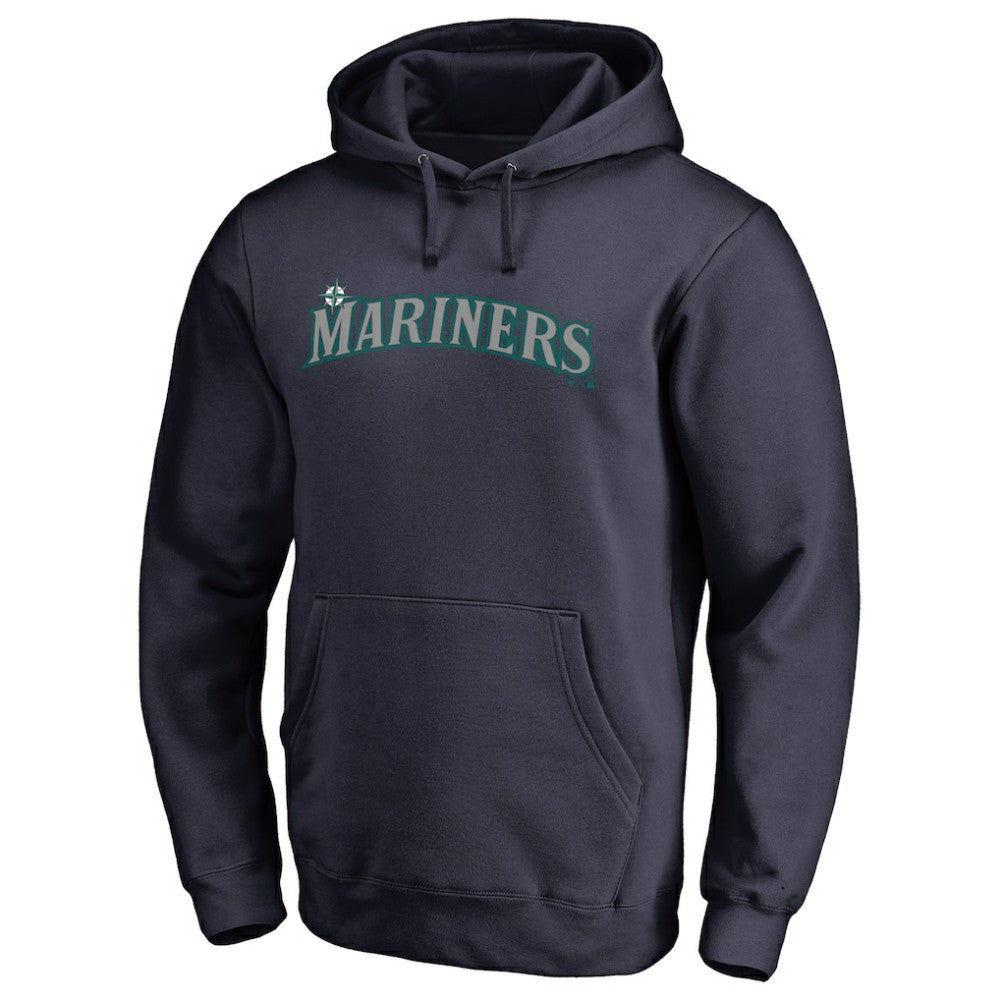 Seattle Mariners Official Wordmark Fitted Pullover Hoodie - Navy