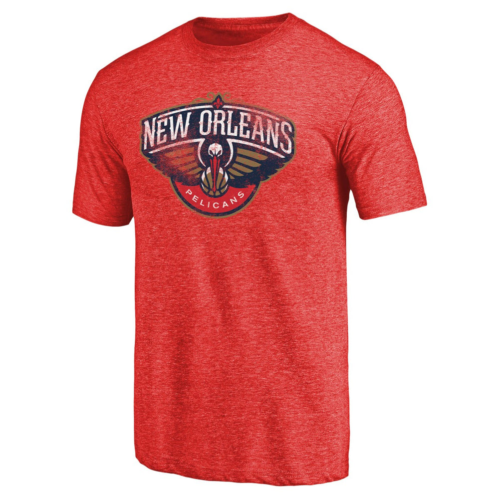 New Orleans Pelicans Distressed Logo Tri-Blend T-Shirt - Red discount