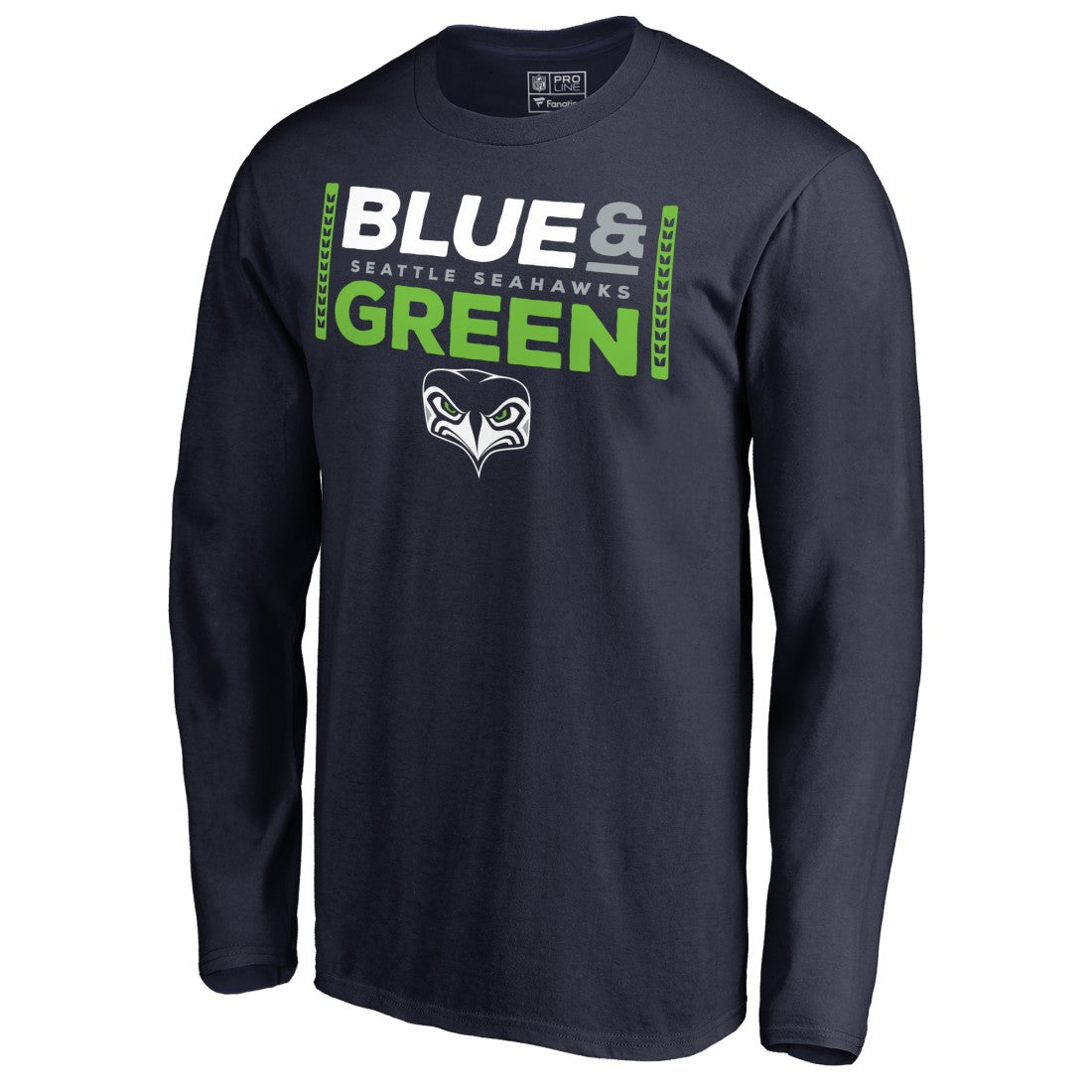 NFL Seattle Seahawks Alternate Team Logo Gear Blue & Green Long Sleeve T-Shirt