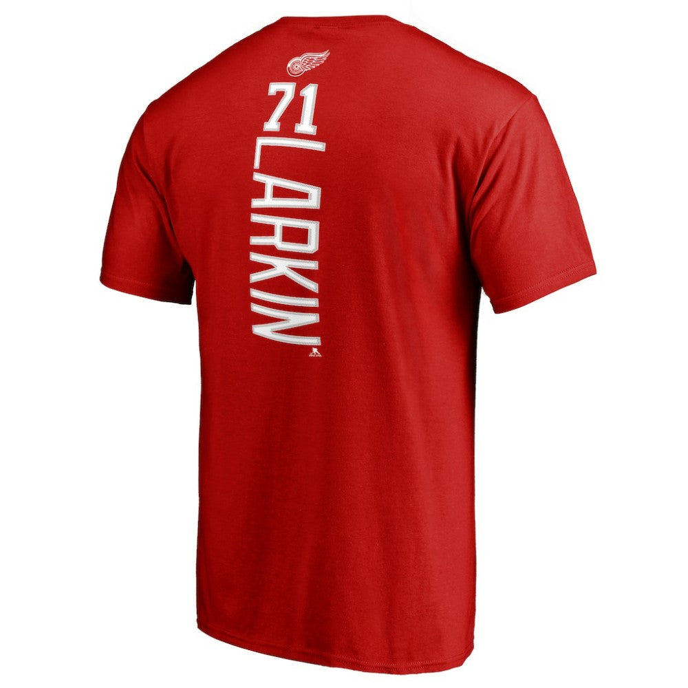 Dylan Larkin Detroit Red Wings Team Logo Backer Name & Number T-Shirt
