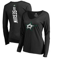 Tyler Seguin Dallas Stars Women's Backer Name & Number Slim Fit Long Sleeve V-Neck T-Shirt