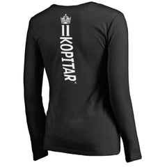 Anze Kopitar Los Angeles Kings Women's Backer Name & Number Slim Fit Long Sleeve V-Neck T-Shirt