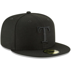 Texas Rangers Primary Logo Basic 59FIFTY Fitted Hat - Black | New Era