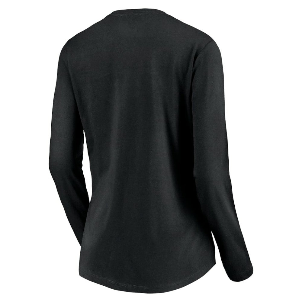 Pittsburgh Pirates Women's Cooperstown Collection Wahconah Long Sleeve V-Neck T-Shirt - Black