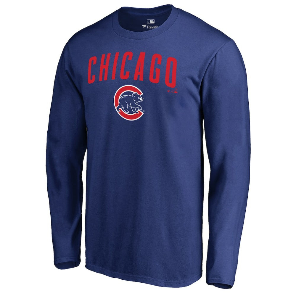 Chicago Cubs Team Lockup Long Sleeve T-Shirt - Royal