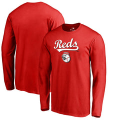 Cincinnati Reds Team Lockup Long Sleeve T-Shirt - Red