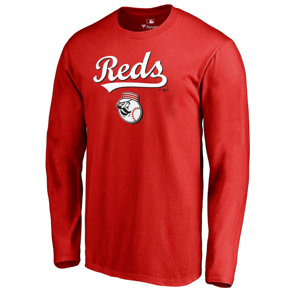 Cincinnati Reds Team Lockup Long Sleeve T-Shirt - Red