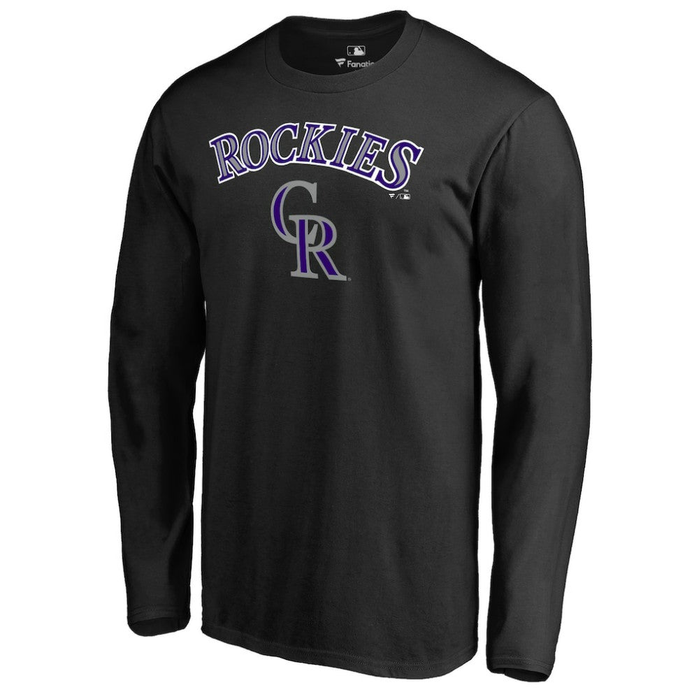 Colorado Rockies Team Lockup Long Sleeve T-Shirt - Black