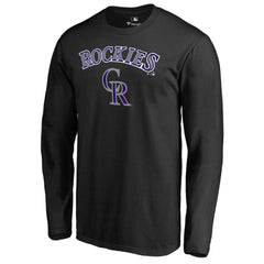 Colorado Rockies Team Lockup Long Sleeve T-Shirt - Black