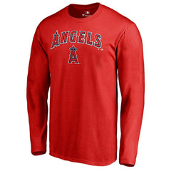 Los Angeles Angels Team Lockup Long Sleeve T-Shirt - Red
