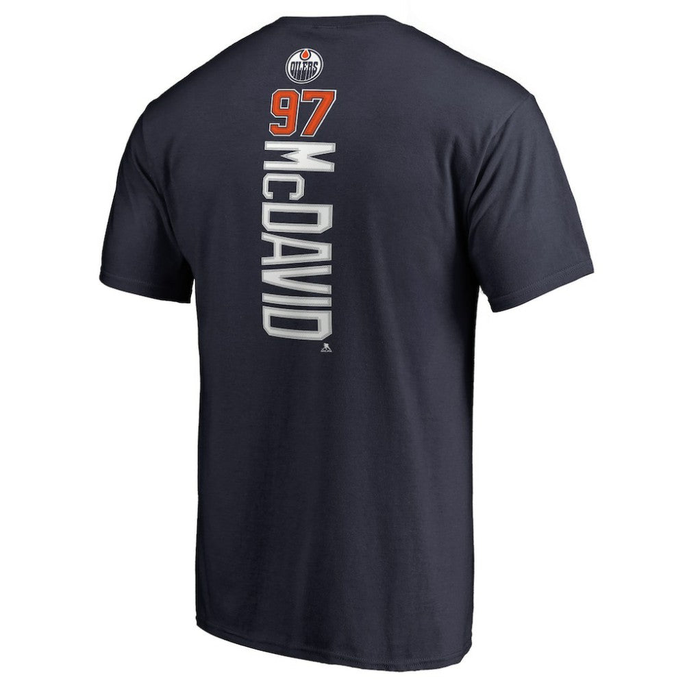 Connor McDavid Edmonton Oilers Backer Name & Number T-Shirt