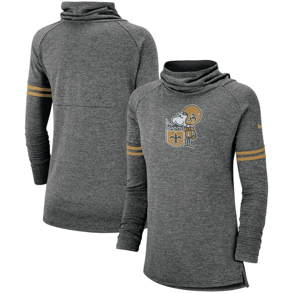 NFL New Orleans Saints Women's Historic Marks Long Sleeve Tri-Blend Funnel Sweatshirt