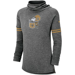 NFL New Orleans Saints Women's Historic Marks Long Sleeve Tri-Blend Funnel Sweatshirt