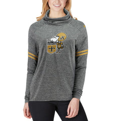 NFL New Orleans Saints Women's Historic Marks Long Sleeve Tri-Blend Funnel Sweatshirt
