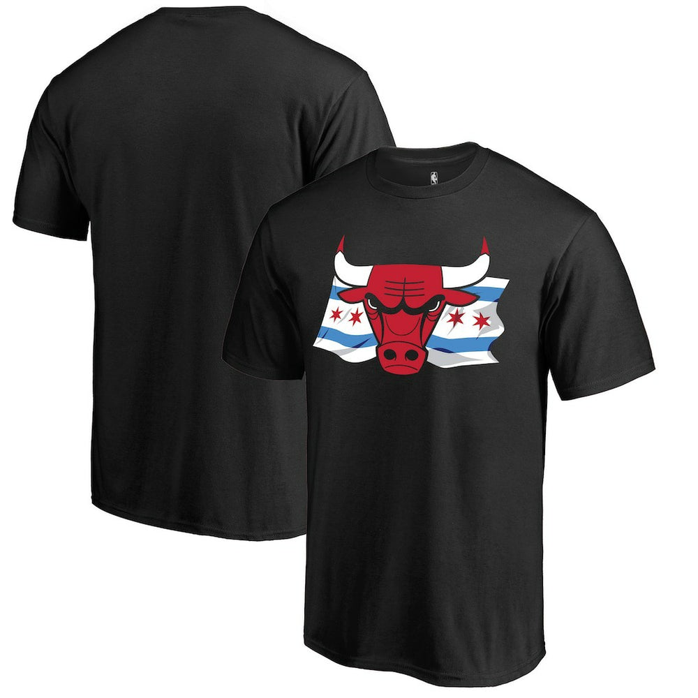 Chicago Bulls Black Hometown Collection Chicago Flag T-Shirt sale