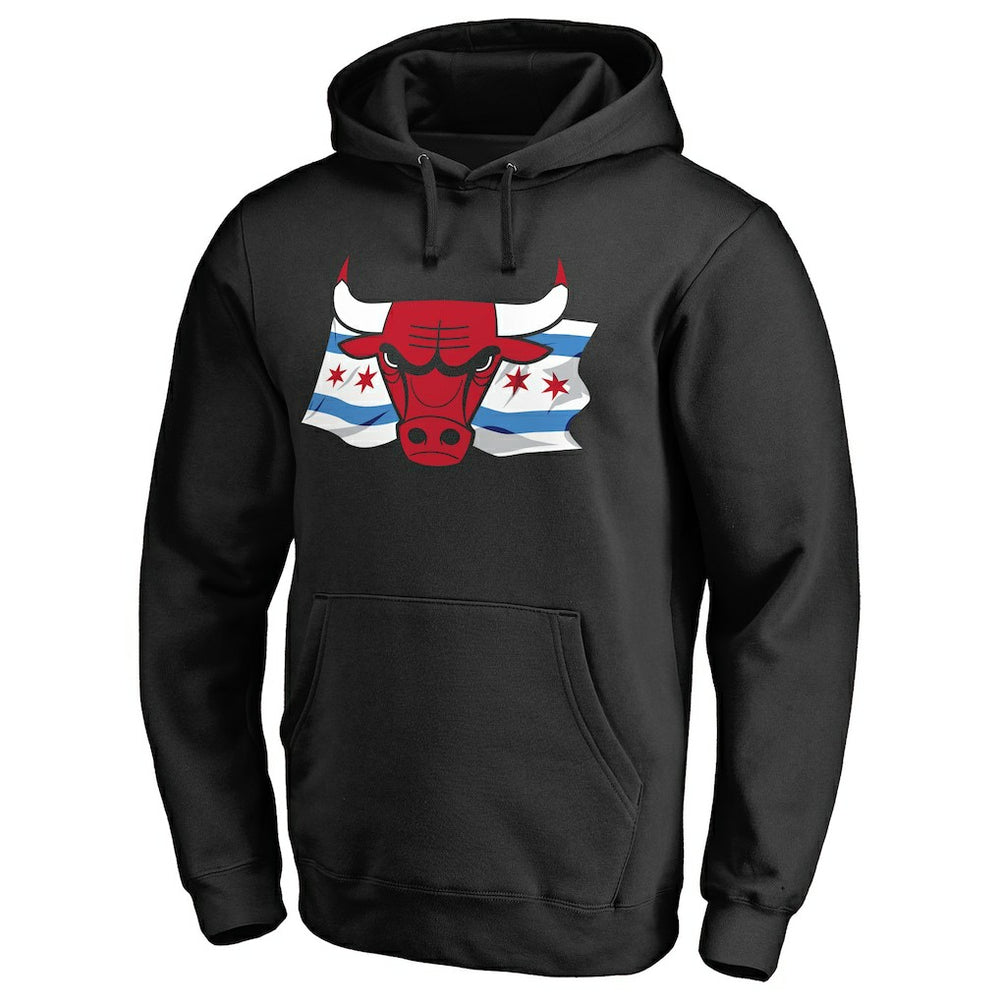 Chicago Bulls Hometown Collection Chicago Flag Pullover Hoodie - Black cheap