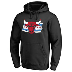 Chicago Bulls Hometown Collection Chicago Flag Pullover Hoodie - Black cheap