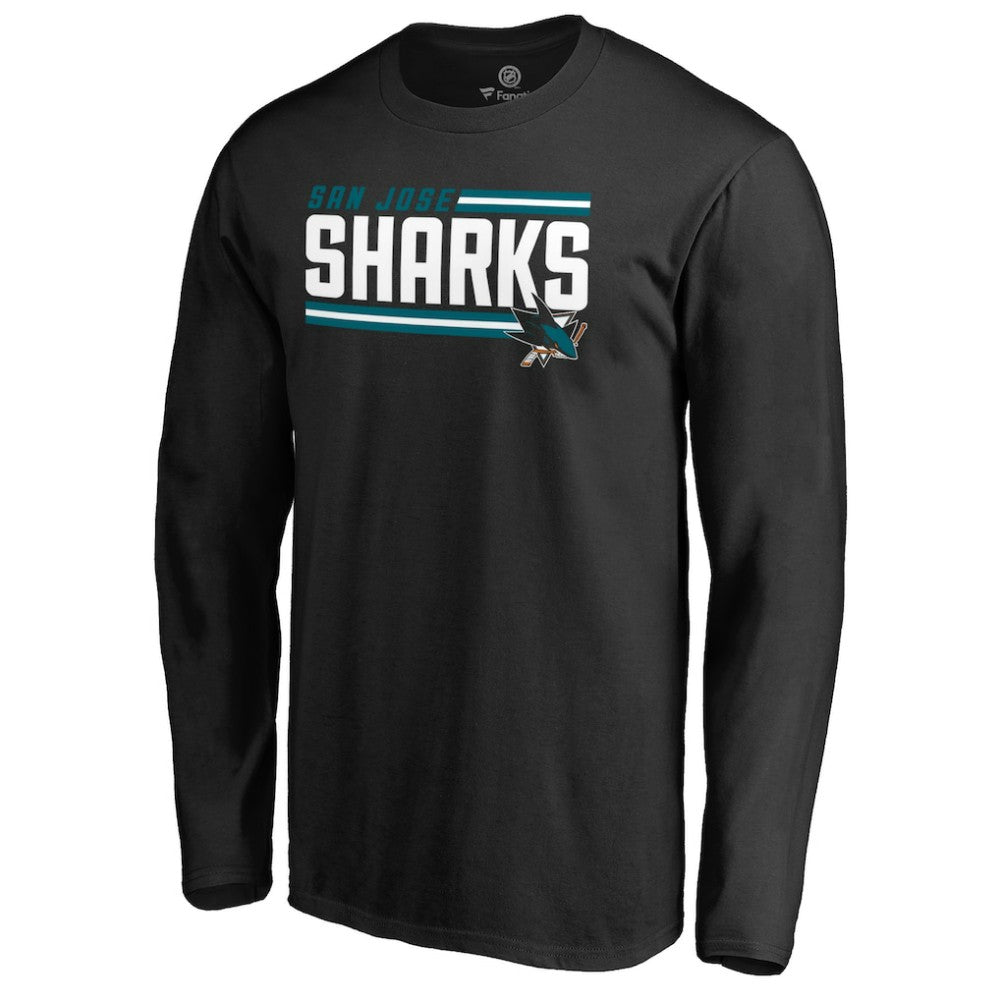 San Jose Sharks Iconic Collection On Side Stripe Long Sleeve T-Shirt