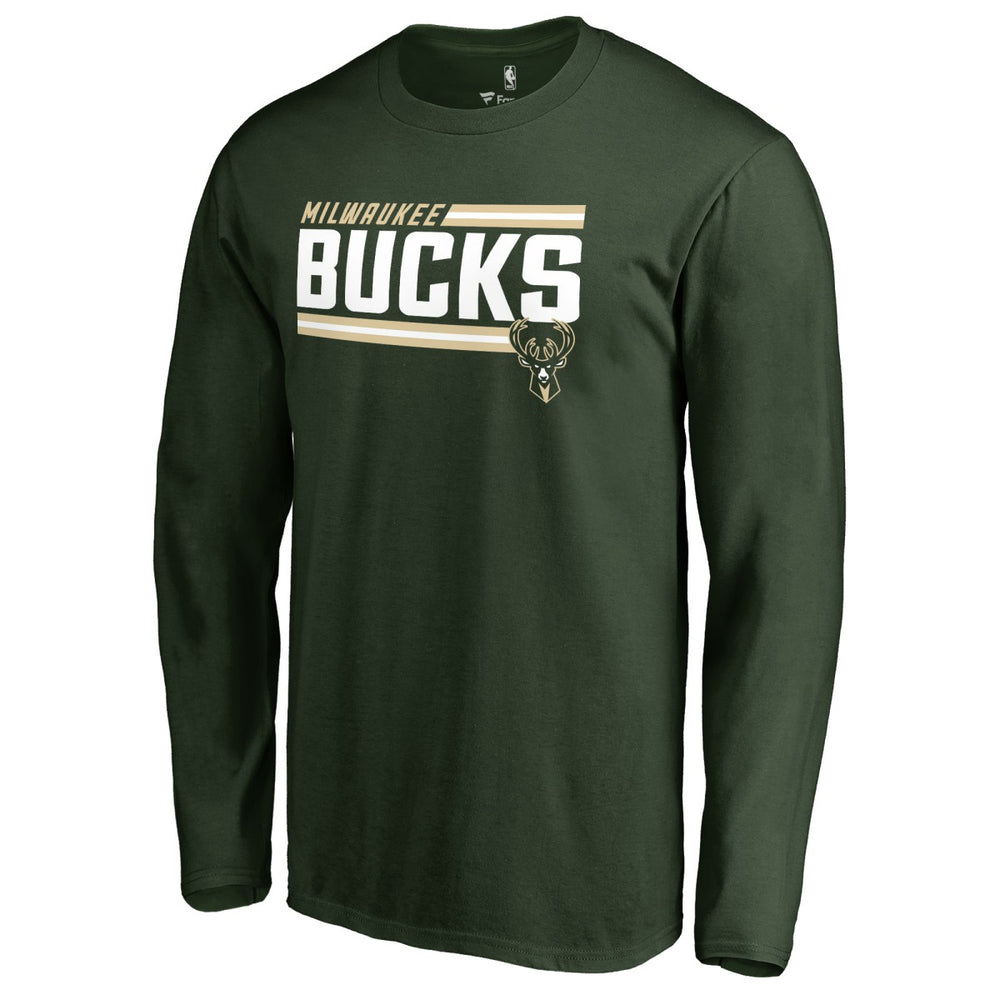Milwaukee Bucks Onside Stripe Long Sleeve T-Shirt - Hunter Green sale