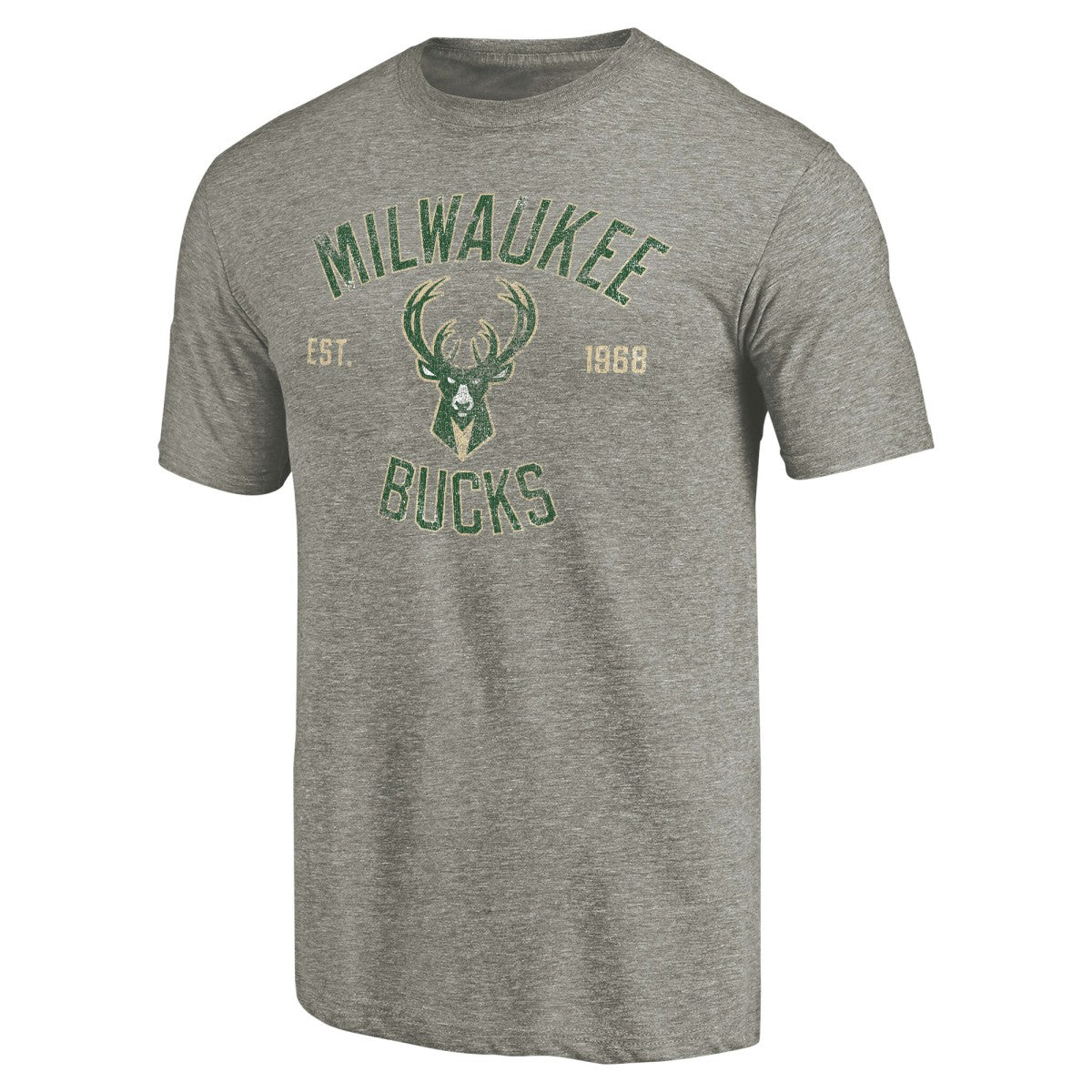 Milwaukee Bucks Team Heritage Tri-Blend T-Shirt - Gray for sale