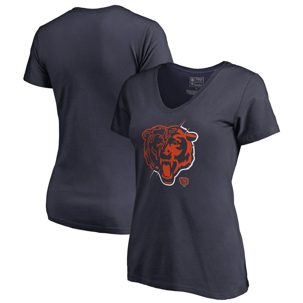 NFL Chicago Bears Women's X-Ray Slim Fit V-Neck T-Shirt