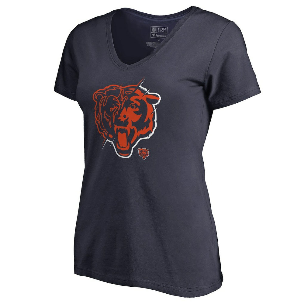 NFL Chicago Bears Women's X-Ray Slim Fit V-Neck T-Shirt